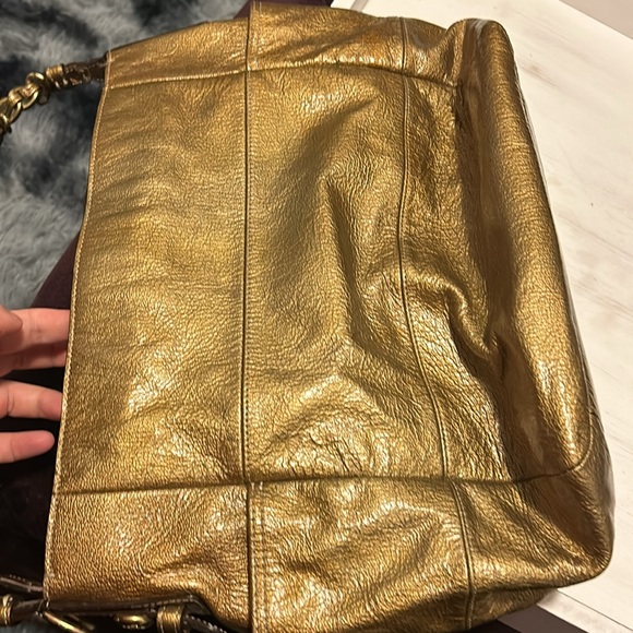 Coach Madison Gold Patent Leather Chain Strap Hobo Shoulder Bag - Picture 10 of 10